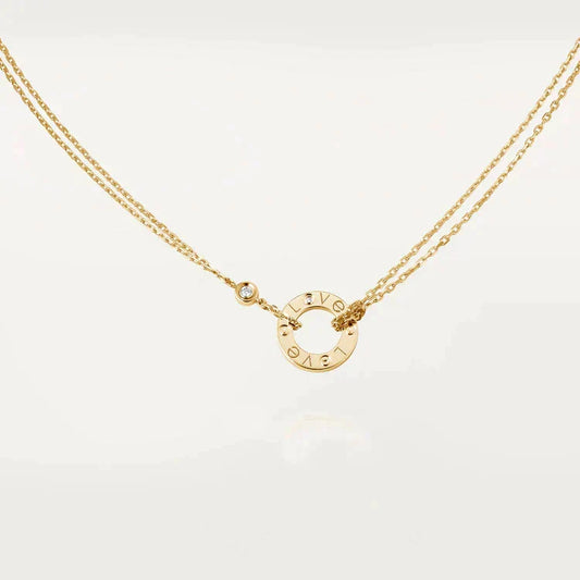 [Liorra]LOVE NECKLACE 16MM 2 DIAMONDS