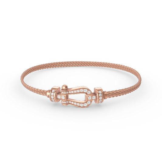 [Liorra]FORCE SMALL HORSESHOE  DIAMOND CHAIN ROPE BRACELET