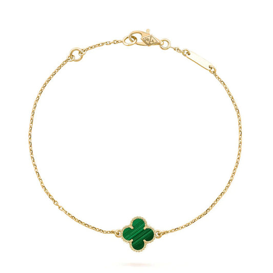 [Liorra]CLOVER BRACELET MALACHITE 1 MOTIF