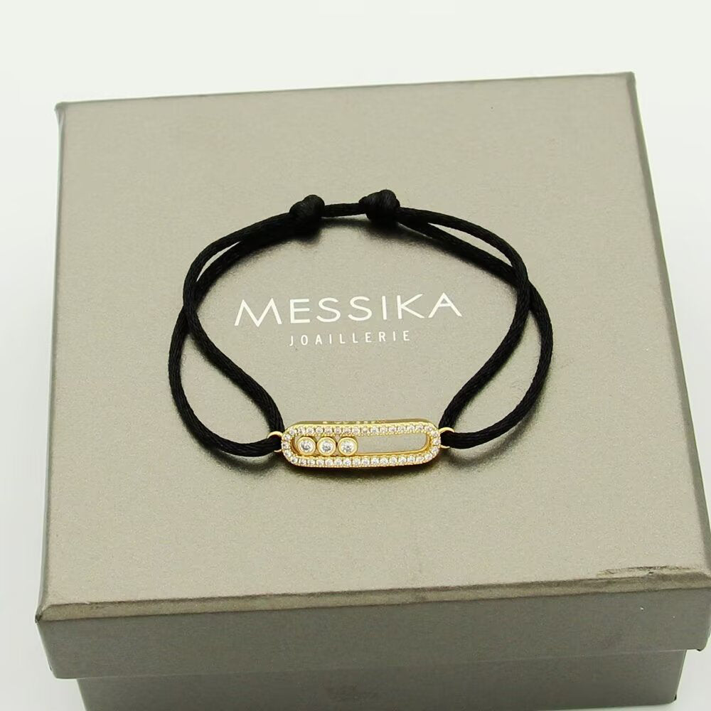 [Liorra]Messika Care(s) pink cord pavé bracelet