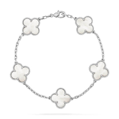 [Liorra]CLOVER WHITE PEARL MOP 5 MOTIF BRACELET COLLECTION
