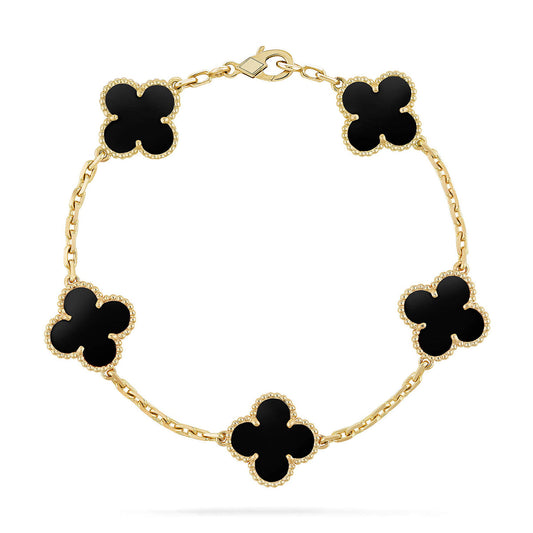 [Liorra] CLOVER 5 MOTIF ONYXS BRACELET COLLECTION