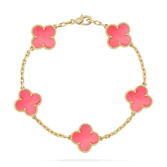 [Liorra] CLOVER 5 MOTIFS  PINK MOP BRACELET COLLECTION