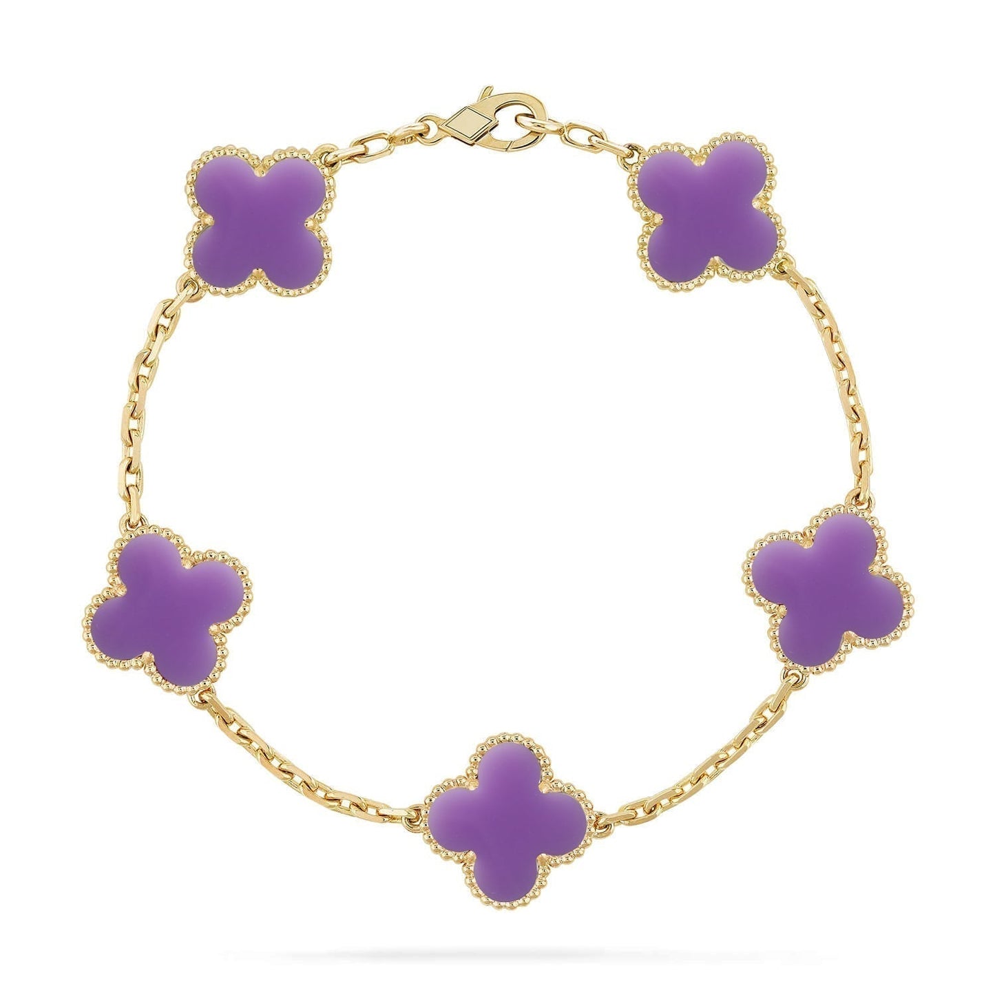 [Liorra]CLOVER 5 MOTIF LIGHT PURPLE BRACELET COLLECTION