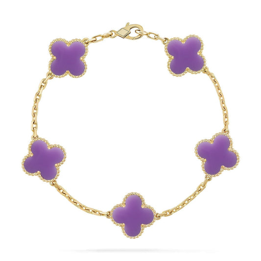 [Liorra]CLOVER 5 MOTIF LIGHT PURPLE BRACELET COLLECTION