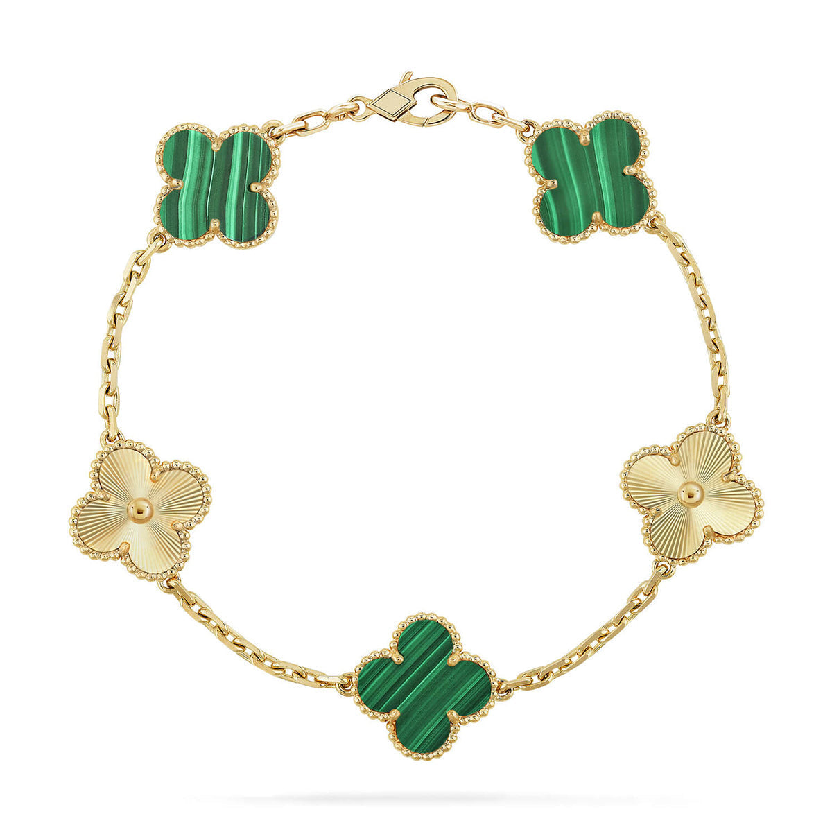 [Liorra] CLOVER 5 MOTIF MALACHITE BRACELET COLLECTION
