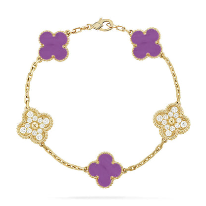 [Liorra] CLOVER 5 MOTIF VIOLET BRACELET COLLECTION