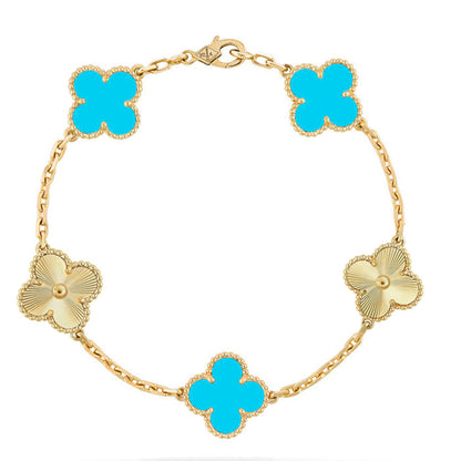 [Liorra] CLOVER 5 MOTIF TURQUOISE BRACELET COLLECTION