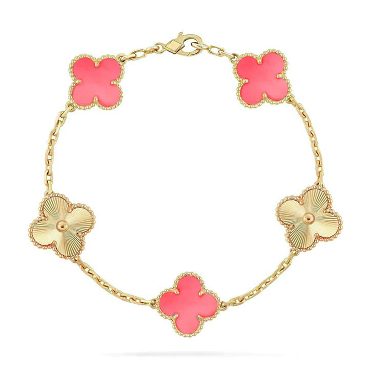 [Liorra] CLOVER 5 MOTIFS  PINK MOP BRACELET COLLECTION