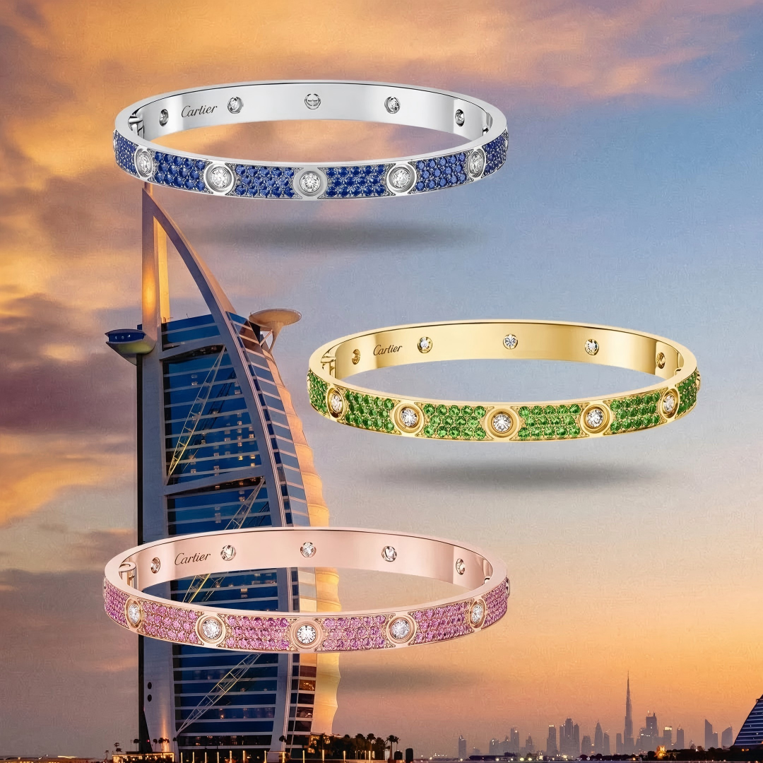 [Liorra]2026 PAVE GEMSTONE LOVE BRACELET 6.1MM 10 DIAMONDS