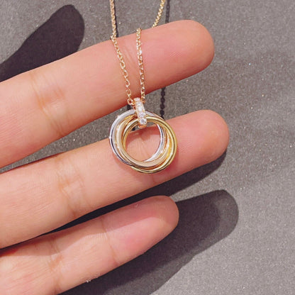 [Liorra]TRINITY NECKLACE GOLD  DIAMONDS