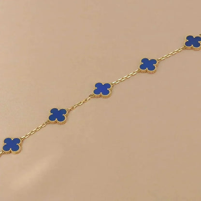 [Liorra] CLOVER 5 MOTIF BLUE AGATE BRACELET COLLECTION