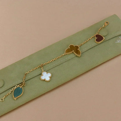 [Liorra]LUCKY SPRING 5 MOTIF GOLD BRACELET