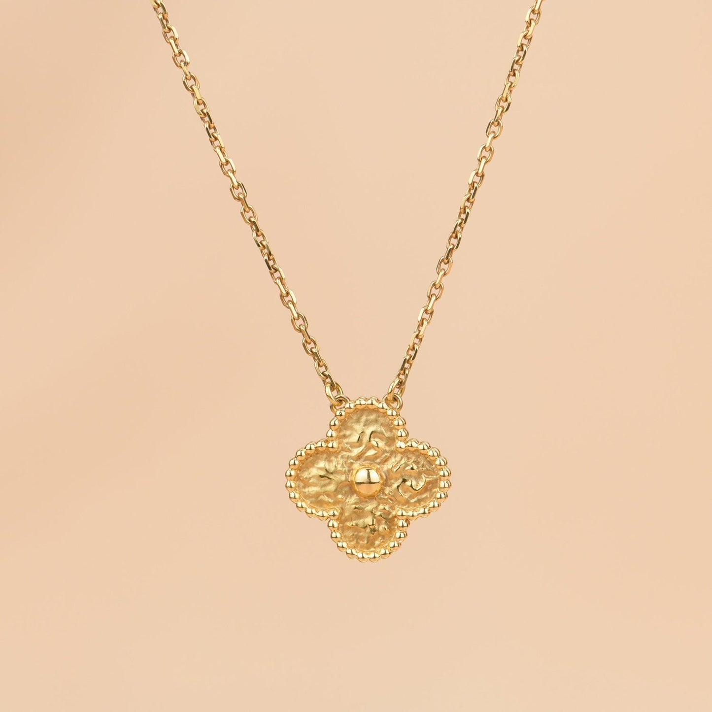 [Liorra]CLOVER 15MM  BRONZING NECKLACE