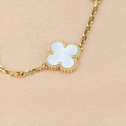 [Liorra]CLOVER WHITE PEARL MOP 5 MOTIF BRACELET COLLECTION