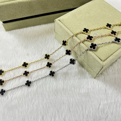 [Liorra]CLOVER 6 MOTIF  ONYXS BRACELET-w