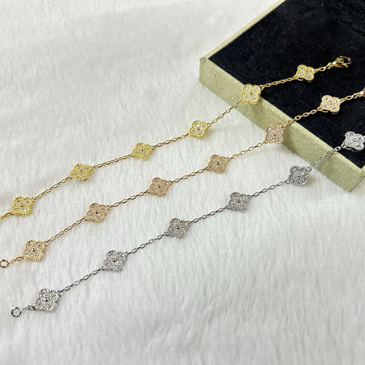 [Liorra]CLOVER 6 MOTIF DIAMOND BRACELET