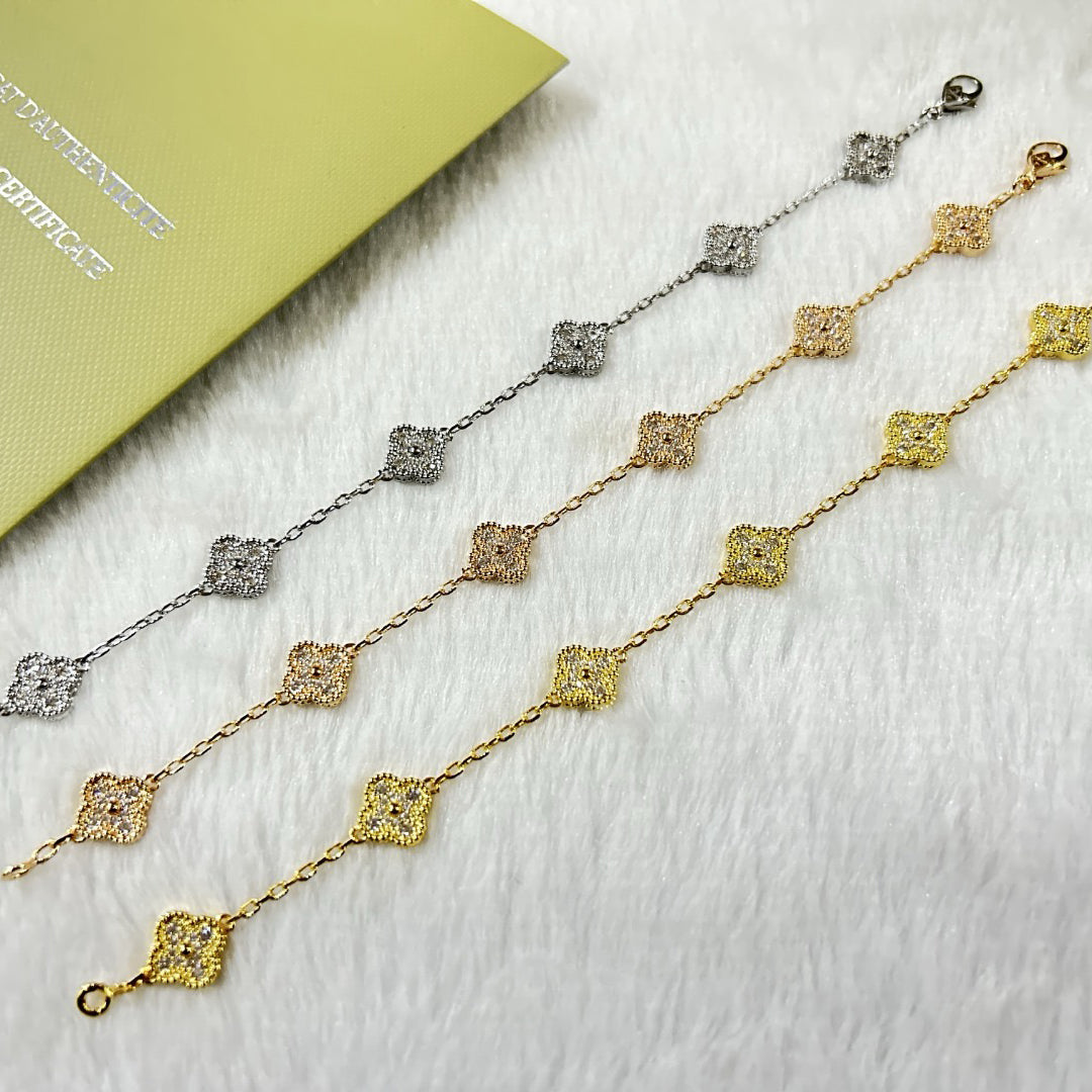 [Liorra]CLOVER 6 MOTIF DIAMOND BRACELET
