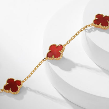 [Liorra]CLOVER 10 MOTIFS CARNELIAN NECKLACE