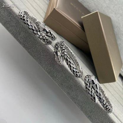 [Liorra]NEW OBSIDIAN & DIAMOND SERPENT BRACELET