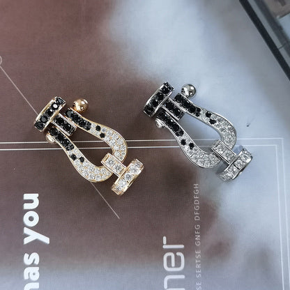 [Liorra]FORCE LARGE HORSESHOE BLACK WHITE DIAMOND BRACELET Liorra GOLD
