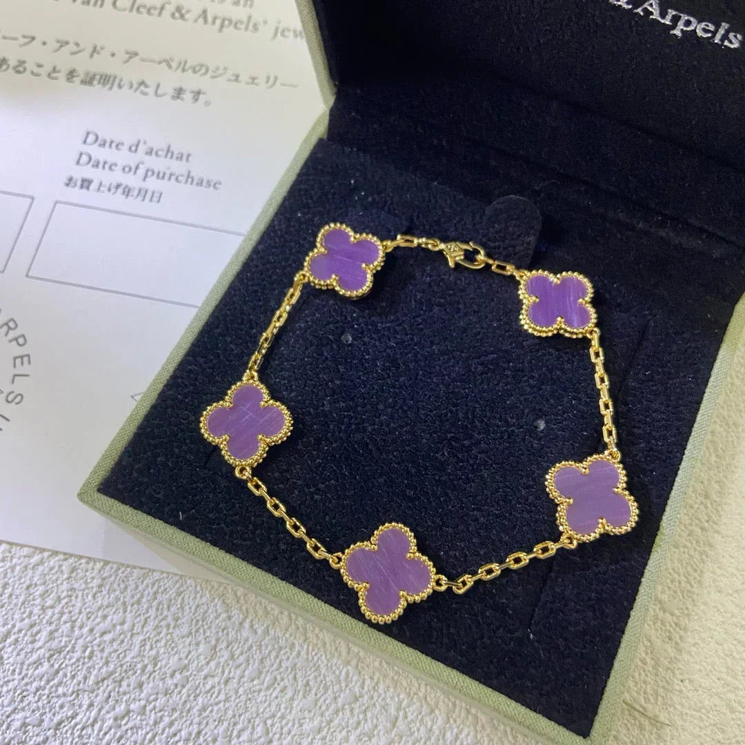 [Liorra] CLOVER 5 MOTIF VIOLET BRACELET COLLECTION