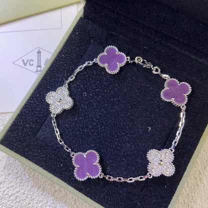 [Liorra] CLOVER 5 MOTIF VIOLET BRACELET COLLECTION