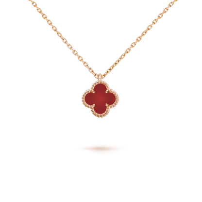 [Liorra]CLOVER MINI 9.5MM WHITE CARNELIANS NECKLACE