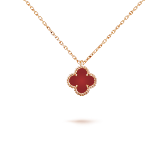 [Liorra]CLOVER MINI 9.5MM WHITE CARNELIANS NECKLACE