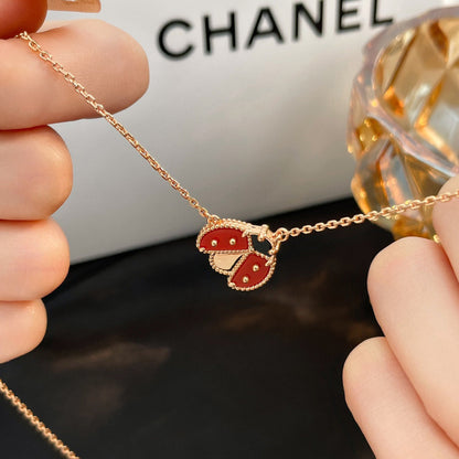 [Liorra]LUCKY  CARNELIANS LADYBUG NECKLACE