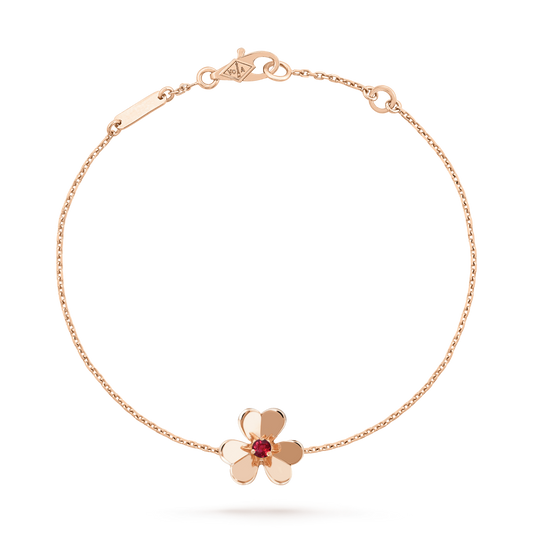 [Liorra]FRIVOLE GOLD FLOWER PINK MALACHITE BRACELET