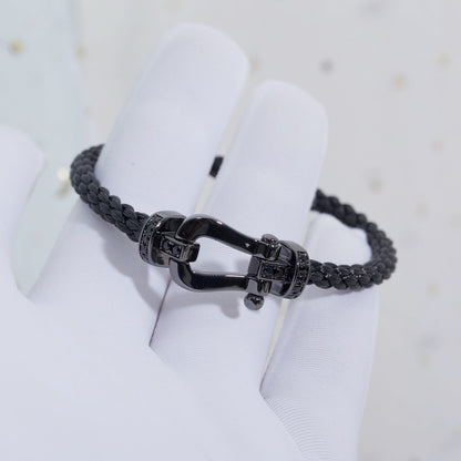 [Liorra]FORCE LARGE SERIES HORSESHOE BLACK SAMURAI BRACELET