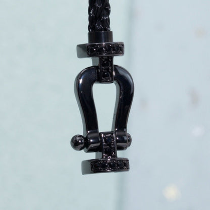 [Liorra]FORCE LARGE SERIES HORSESHOE BLACK SAMURAI BRACELET