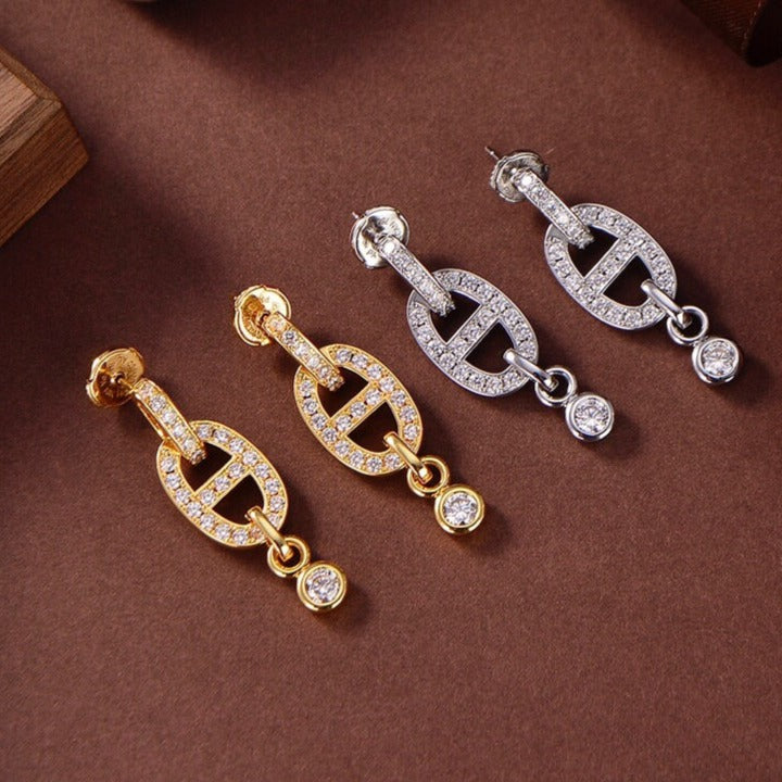 [Liorra]HM CHAINE DIAMOND EARRINGS