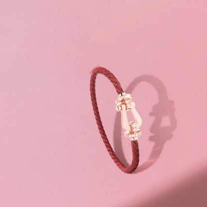 [Liorra]FORCE 10 HALF DIAMOND PINK GOLD RED CORDERI LARGE AND MEDIUM MODEL