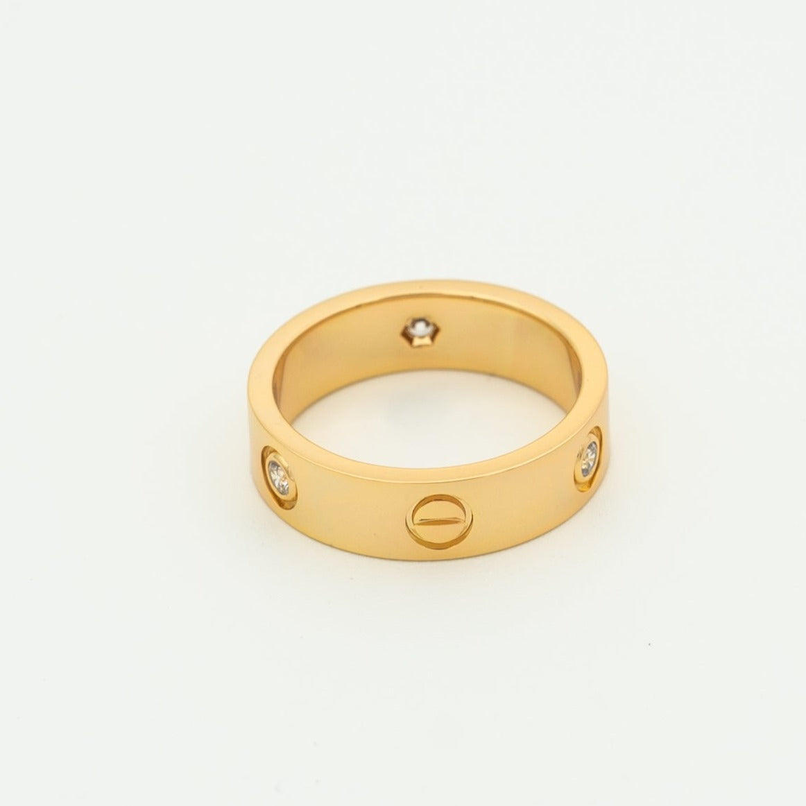 [Liorra]LOVE RING 5.5MM 3 DIAMONDS PINK GOLD