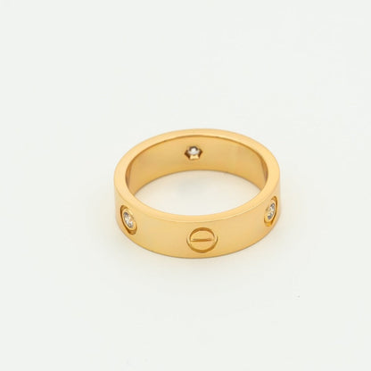 [Liorra]LOVE RING 5.5MM 3 DIAMONDS PINK GOLD