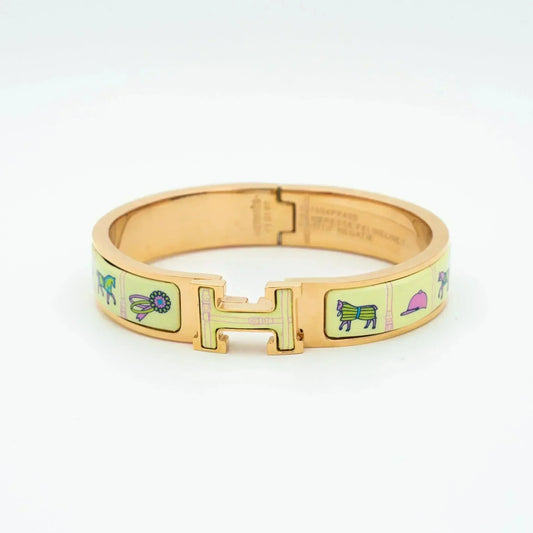 [Liorra]H PINK GOLD BRACELET CREAM CERAMIC