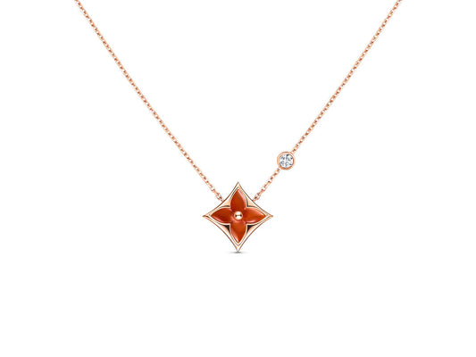 [Liorra]STAR NECKLACE PINK GOLD 1 DIAMOND