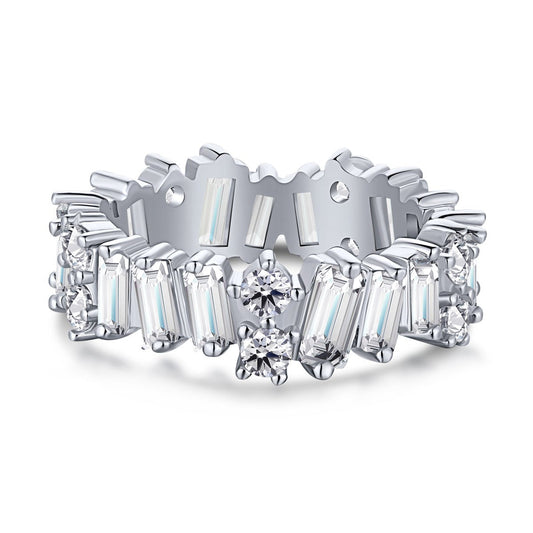 [Tonmkive Jewelry]Delicate Multi Shape Tennis Ring