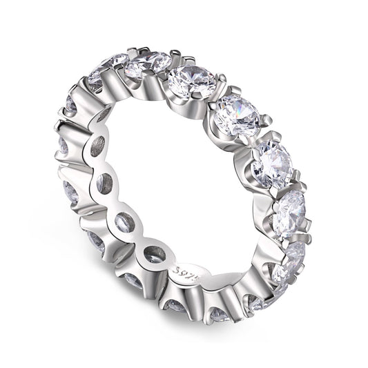 [Tonmkive Jewelry]Eternity Round Cut Tennis Ring
