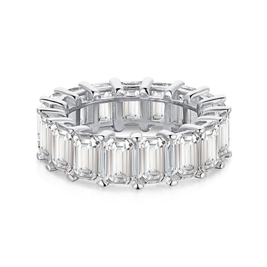[Tonmkive Jewelry]0.75 Carat Elegant Emerald Cut Tennis Ring