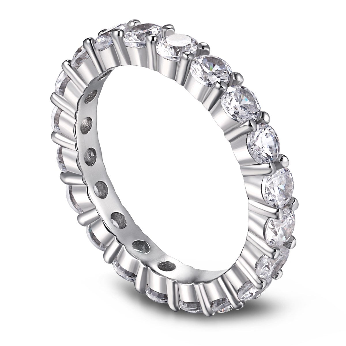 [Tonmkive Jewelry]Sparkling Round Cut Tennis Ring