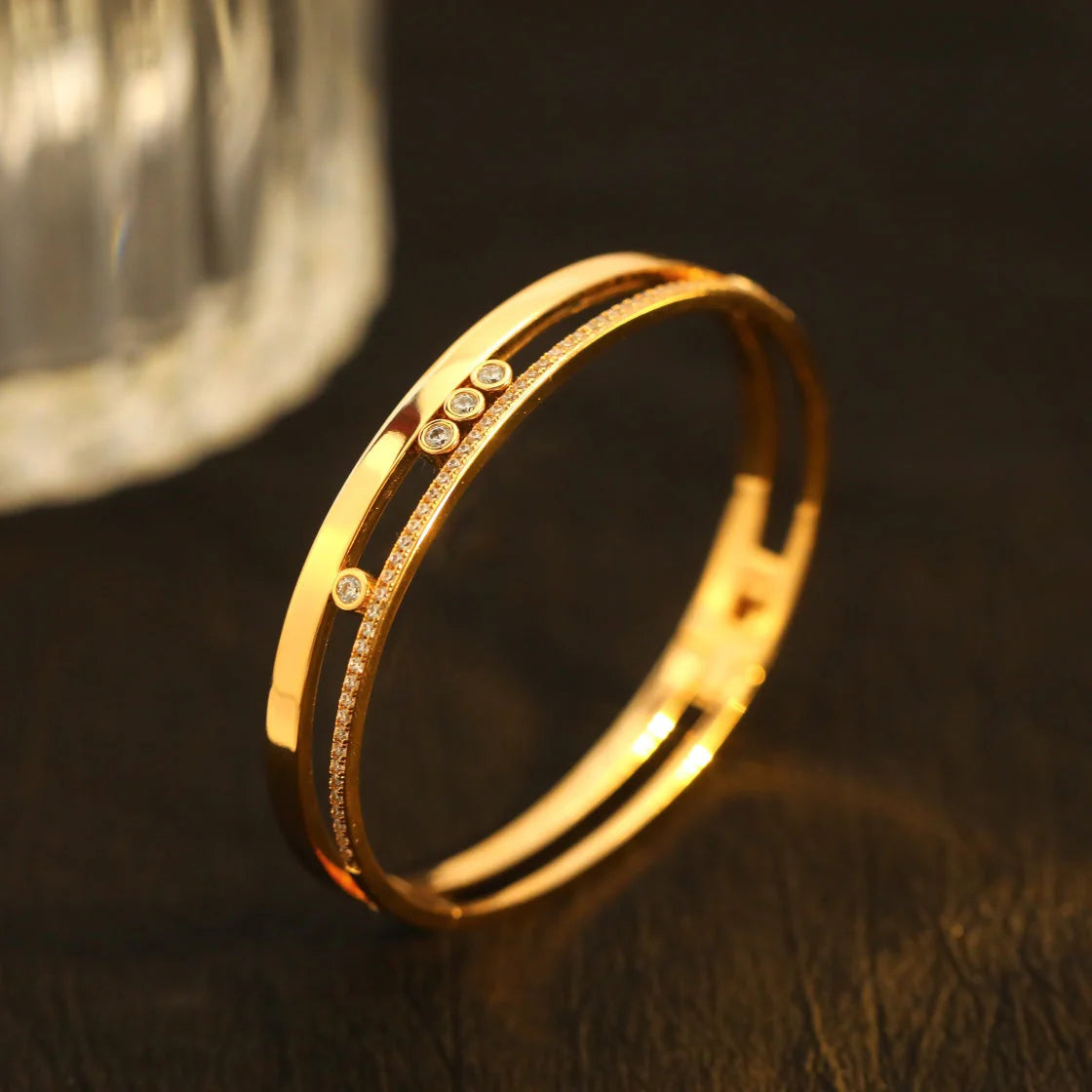 [Liorra]Move Romane Diamond Bangle Bracelet