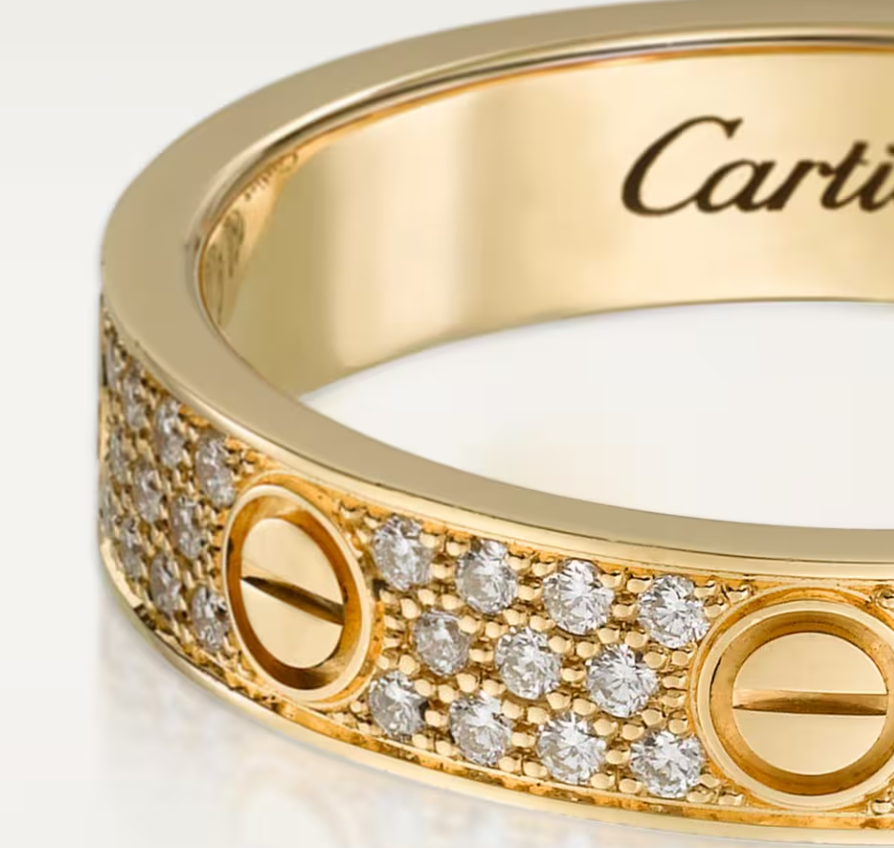 [Liorra]LOVE RING 4mm-wide full-diamond ring GOLD