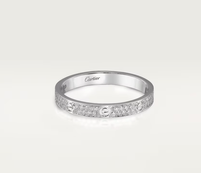 [Liorra]LOVE RING 2.6mm-wide full-diamond ring silver