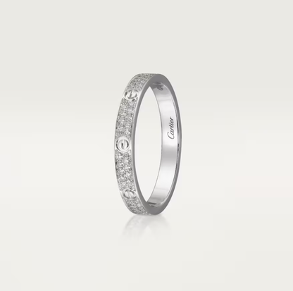 [Liorra]LOVE RING 2.6mm-wide full-diamond ring silver