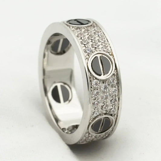 [Liorra]LOVE RING 5.5MM DIAMONDS PAVED CERAMIC