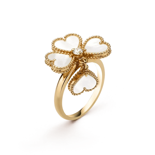 [Liorra]SWEET CLOVER WHITE MOP RING