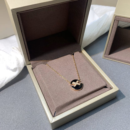 [Liorra]JEUX DE PINK GOLD DIAMOND NECKLACE